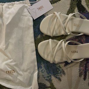 TKEES Sloane Leather Sandals | NWT | Size 5 | Creme